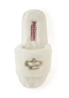 Faux Fur Crown Slide Slippers