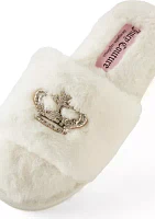 Faux Fur Crown Slide Slippers