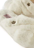 Faux Fur Cross Slide Slippers