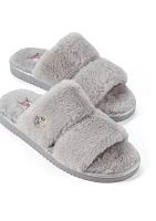 Faux Fur Double Band Slide Slippers