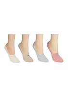 4 Pack Cotton No-Show Liner Socks 