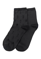  2 Pack Dot Sheen Anklet Socks 