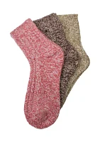 Super Soft Marled Ribbed Knit Midi Boot Socks - 3 Pack