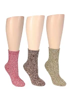 Super Soft Marled Ribbed Knit Midi Boot Socks - 3 Pack