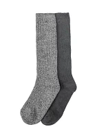 Super Soft Textured Knit Slouchy Socks - 2 Pack