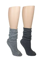 Super Soft Textured Knit Slouchy Socks - 2 Pack