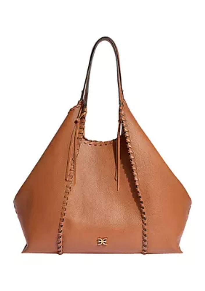 Sylvia Whipstitch Expendable Leather Tobo Bag