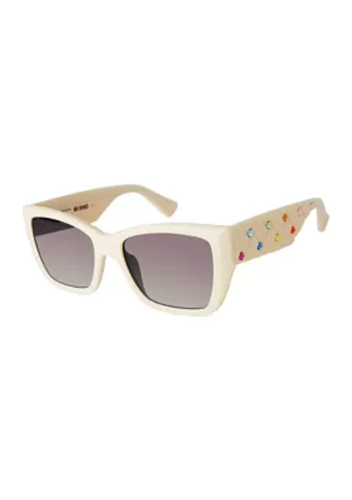 Kensington Rectangular Frame Crystal Sunglasses