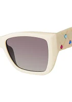 Kensington Rectangular Frame Crystal Sunglasses