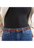 Skinny Leather Gold Buckle Belt