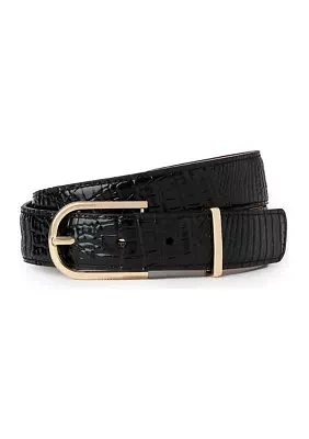 Medium Leather Gold Buckle Belt