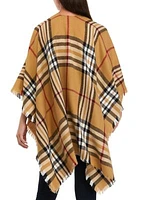 Women's Exploded Plaid Ruana Wrap