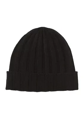 Cashmere Ribbed Cuff Hat