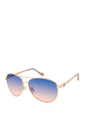 Metal Aviator Logo Sunglasses