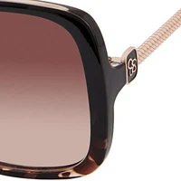 Plastic Square Metal Temple Sunglasses