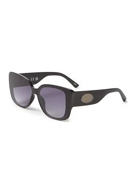 Plastic Flush Lens Wide Cat Eye Sunglasses