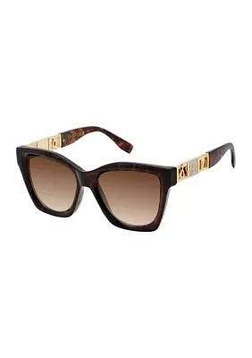 Cat Eye Metal Square Sunglasses 