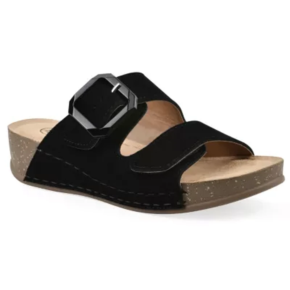Fearful Slip On Wedge Sandals