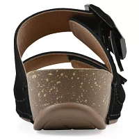 Fearful Slip On Wedge Sandals