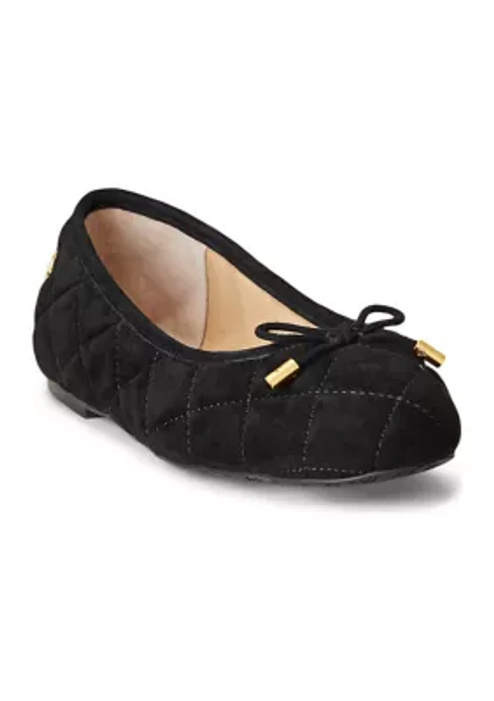 Jayna Diamond Quilted Suede Flats