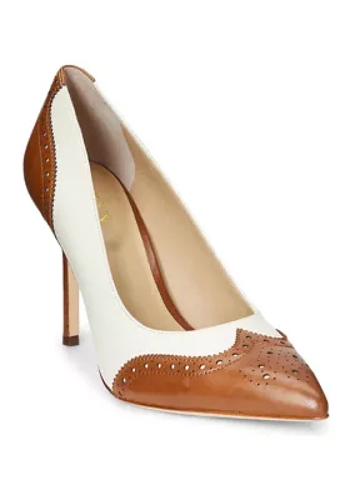 Lynden Nappa & Burnished Leather Pumps