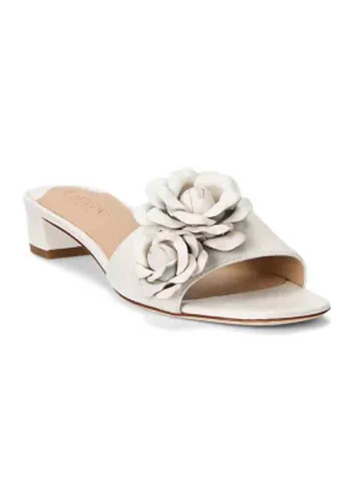 Fay Floral Trim Nappa Leather Sandals