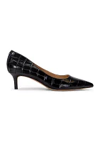 Adrienne Crocodile Embossed Leather Pumps