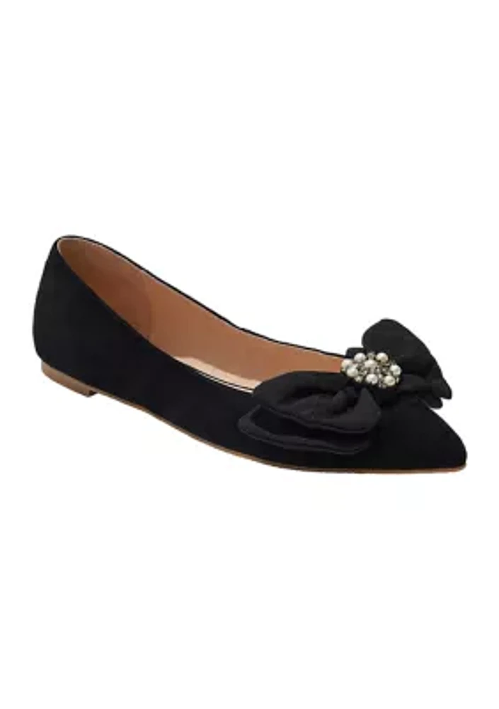 Debra Ornament Bow Ballet Flats