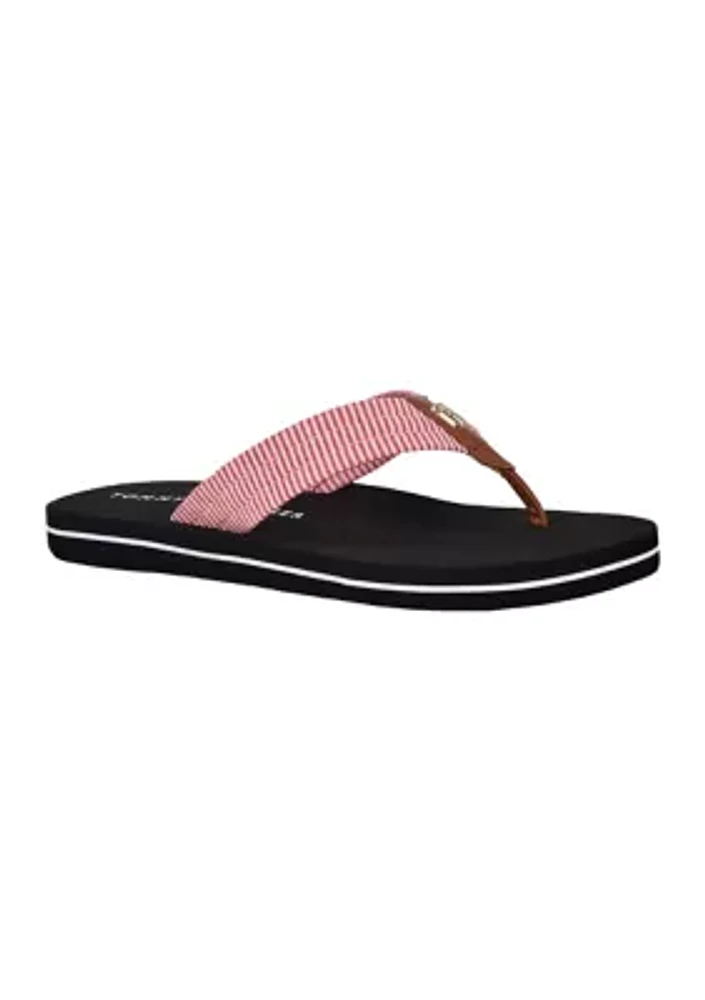 Carsun Seersucker Flip Flops