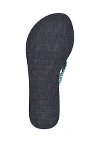 Raurei Lattice Wedge Flat Thong Flip Flop Sandals