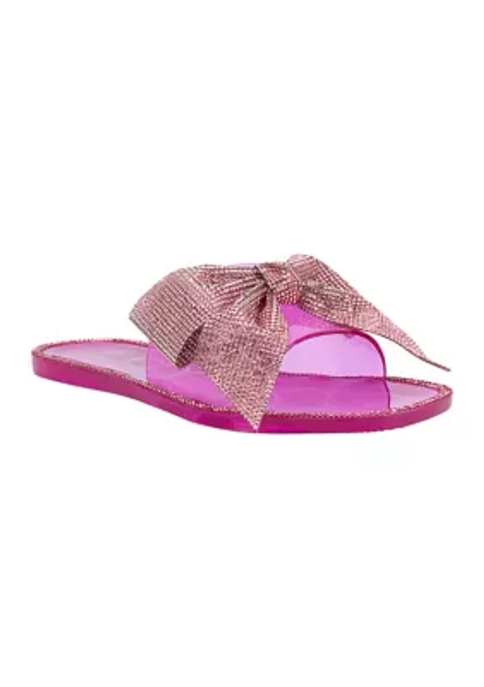 Joanne Bow Jelly Slide Sandals