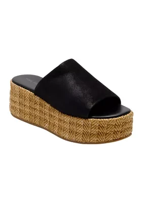 Harbor Raffia Platform Slide Sandals