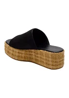 Harbor Raffia Platform Slide Sandals