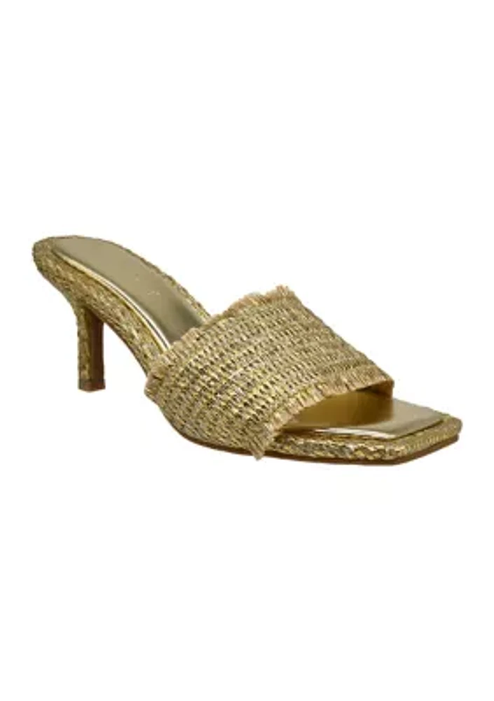 Lucia Raffia Dress Slide Sandals