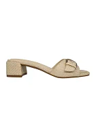 Athena Buckle Heeled Slide Sandals