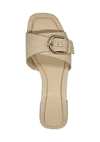 Athena Buckle Heeled Slide Sandals