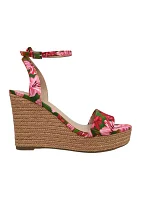 Milah Floral Wedge Sandals