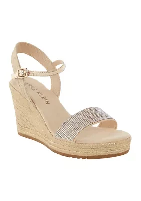 Wella Rhinestone Wedge Sandals