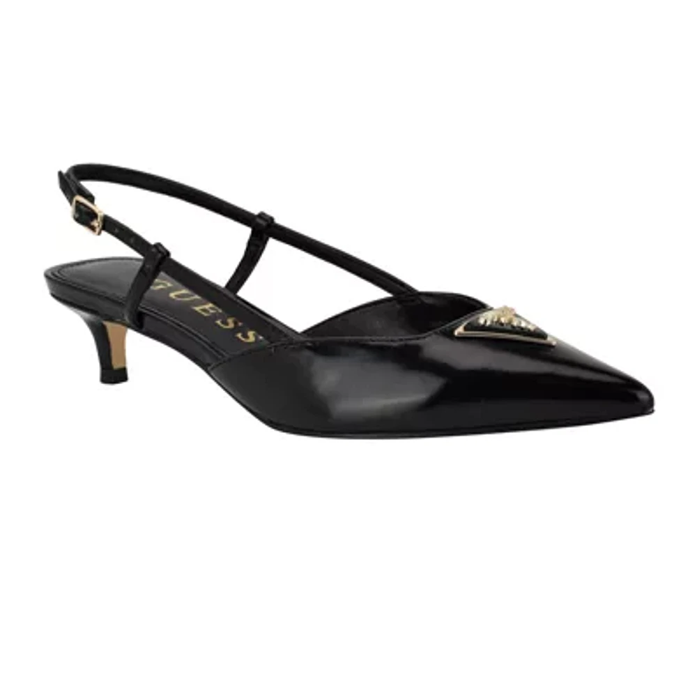 Jesson Pointed Slingback Kitten Heel Mules