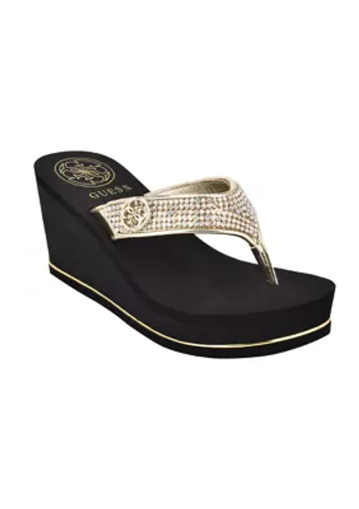 Sarraly Eva Logo Wedge Sandals