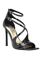 Sella Open Toe Cross Strap Single Sole Heels