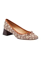 Ava Signature Textile Jacquard Ballet Pumps