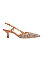 Rosie Crystal Signature Jacquard Slingback Heels