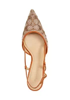 Rosie Crystal Signature Jacquard Slingback Heels