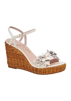 Fiori Wicker Wedge Sandals