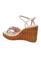 Fiori Wicker Wedge Sandals