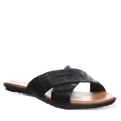 Ximena Cross-Strap Slip-On Sandal