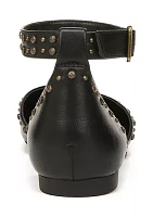 Eloise Studded Ankle Strap Flats