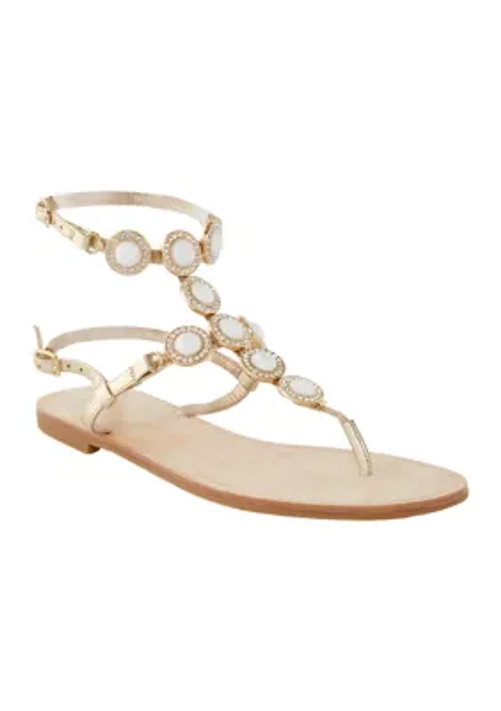 Palermo Thong Rhinestone Strappy Sandals