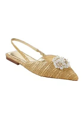 Brit Straw Slingback Flats